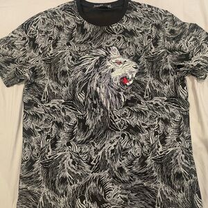 Hudson Outerwear Black and Gray Short Sleeve Tee with Textured Pattern